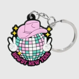 get cool new design cowboy 2d rubber keyrings custom key chains