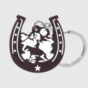 get cool new design cowboy 2d rubber keyrings custom key chains