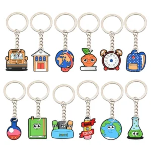 soft rubber carabiner keychain with cute patterns personalized small sized pendant keyrings
