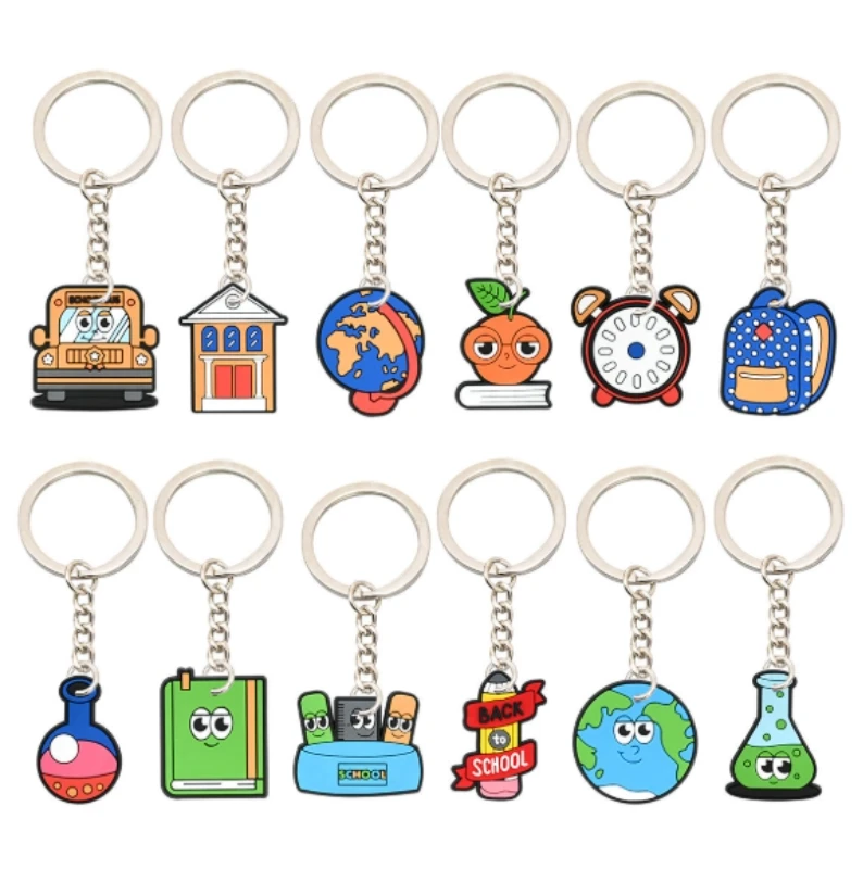 soft rubber carabiner keychain with cute patterns personalized small sized pendant keyrings