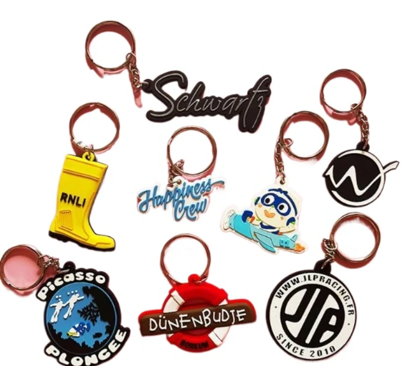wholesale pvc rubber keychain custom keyring key holder fit fans souvenir gift