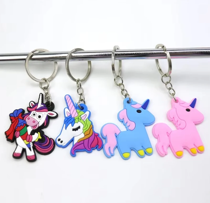 custom fashion cute animal shaped soft rubber pvc keychain