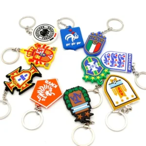 football fan pendant jewelry souvenir world football country flag pvc silicone keychain