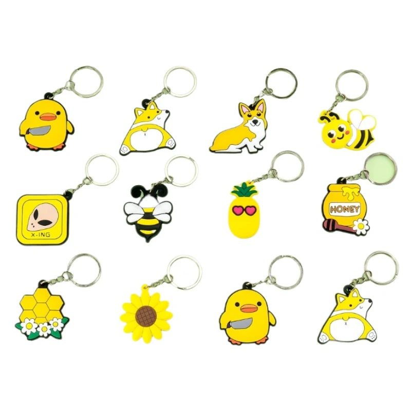 hot wholesale silicone keychains colorful honey as promotional souvenirs