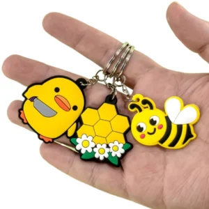 hot wholesale silicone keychains colorful honey as promotional souvenirs