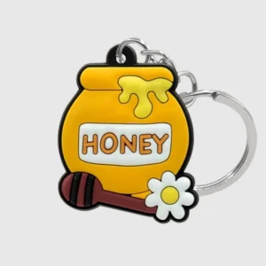 hot wholesale silicone keychains colorful honey as promotional souvenirs