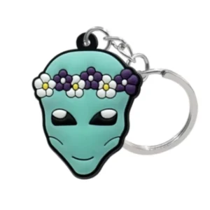 wholesale 2d diy custom logo astronaut and cartoon alien key chains for promotional gifts