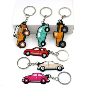 silicone automobile series cartoon keychains colorful key holders for men women kids