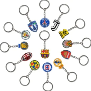 custom 2d 3d logo carabiner keychain in soft pvc silicone for football fanes
