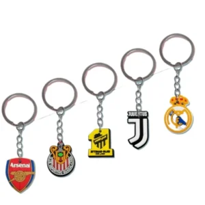 custom 2d 3d logo carabiner keychain in soft pvc silicone for football fanes