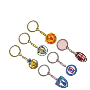 custom 2d 3d logo carabiner keychain in soft pvc silicone for football fanes