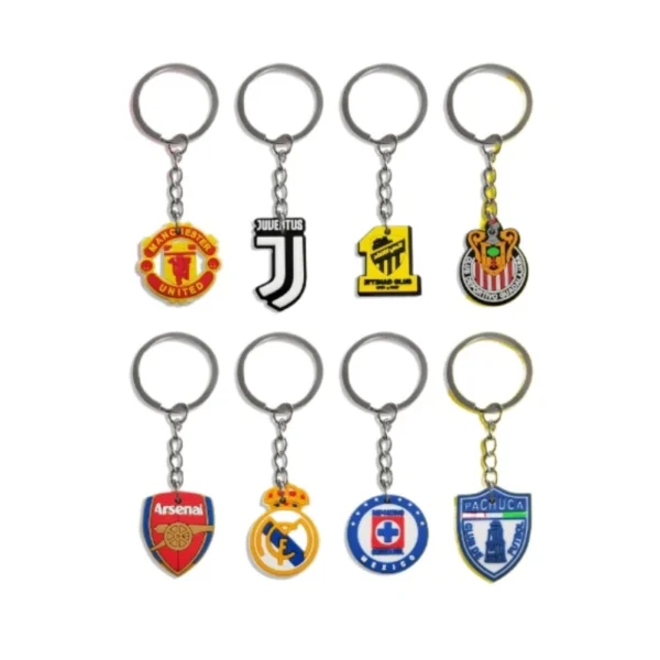 custom 2d 3d logo carabiner keychain in soft pvc silicone for football fanes