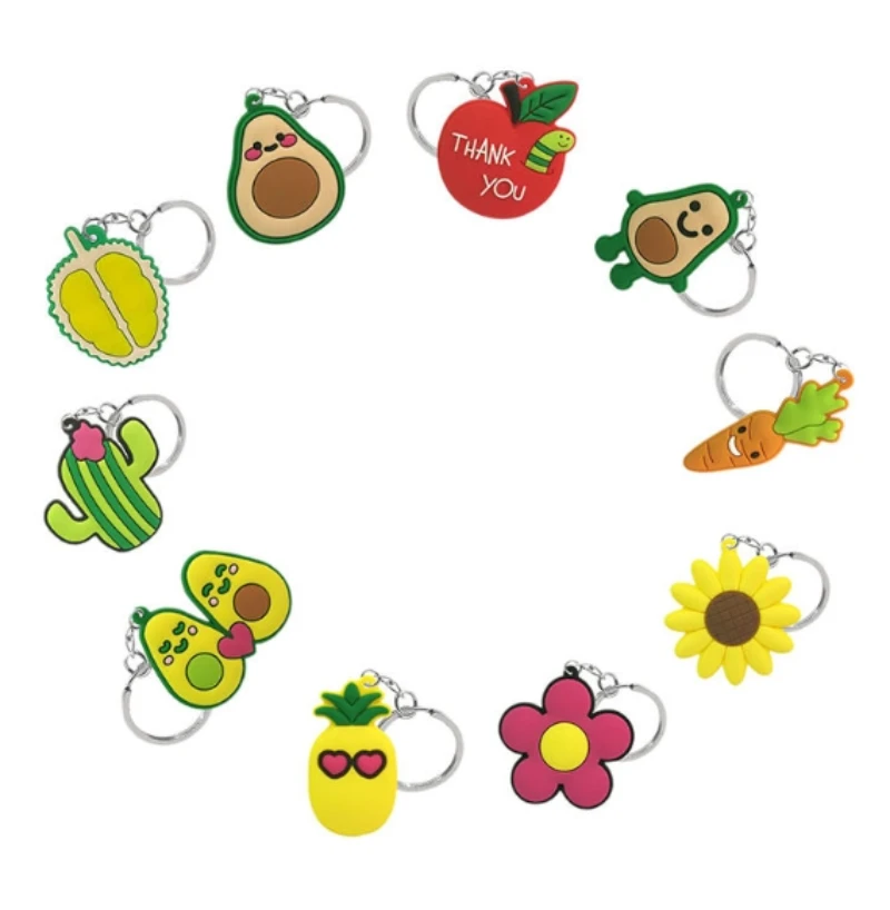 wholesale custom fashion cute shaped soft rubber pvc keychain
