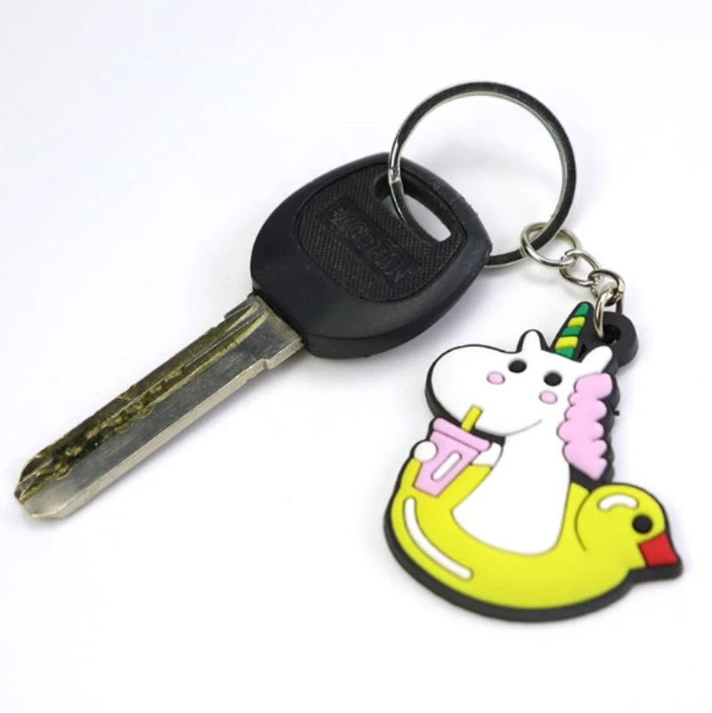 wholesale 2d 3d custom fashion cute shaped soft rubber pvc keychain