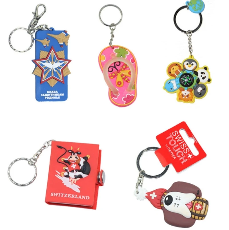 wholesale custom fashion cute shaped soft rubber pvc keychain