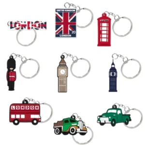 wholesale britain custom keychains silicone key rings ideal souvenir gifts for fans key holders