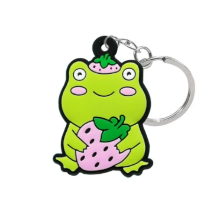 hop into style with adorable 2d soft silicone frog keychain