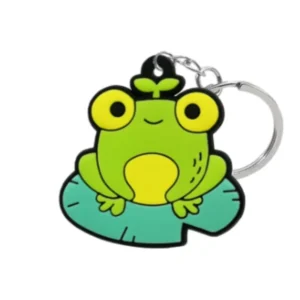 hop into style with adorable 2d soft silicone frog keychain