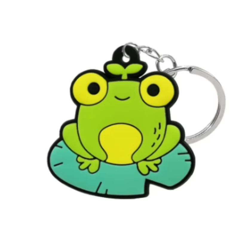 hop into style with adorable 2d soft silicone frog keychain