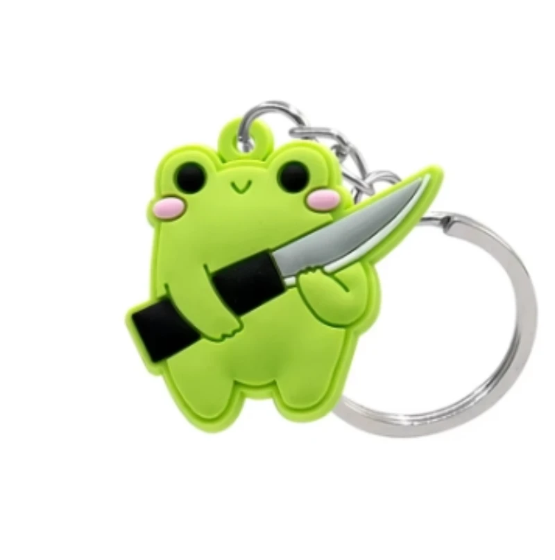 hop into style with adorable 2d soft silicone frog keychain