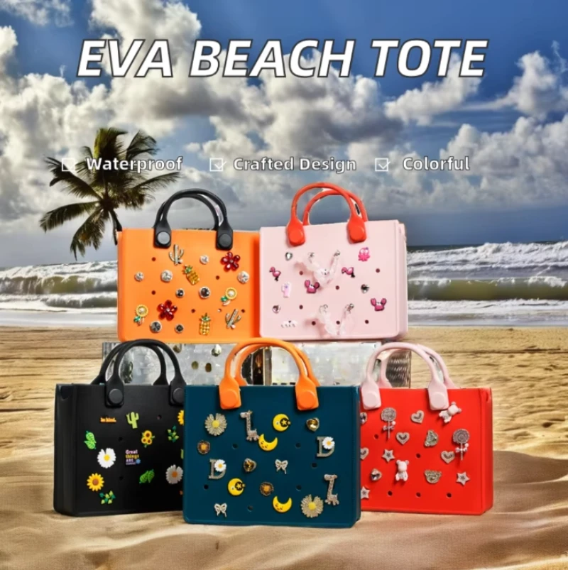 women's waterproof eva tote bags clean multifunctional handbags with adjustable shoulder strap