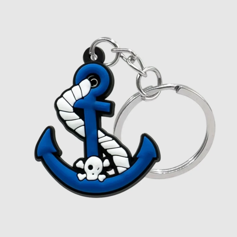 wholesale high quality cute silicone pirates themed keyrings at competitive prices