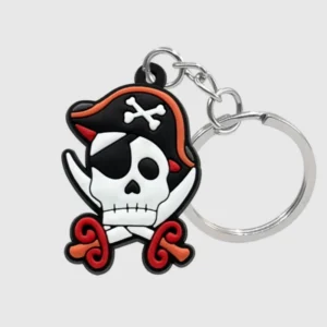 wholesale high quality cute silicone pirates themed keyrings at competitive prices